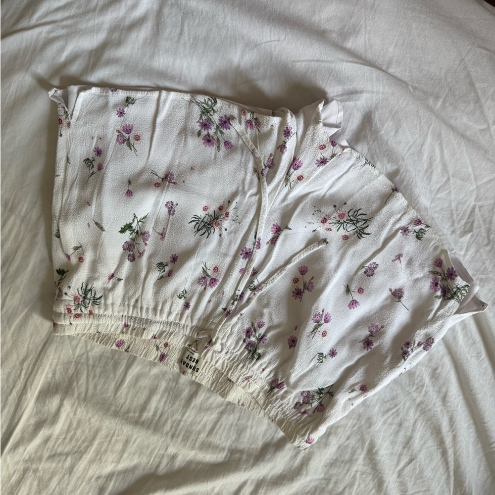 Sunday Best White Floral Crop Top